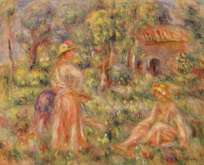 Meisjes in een tuin, 1918 door Pierre Auguste Renoir